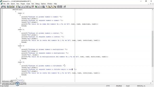 Programación Básica en Borland C. Funciones, switch case y do while. Calculadora Básica. смотреть онлайн