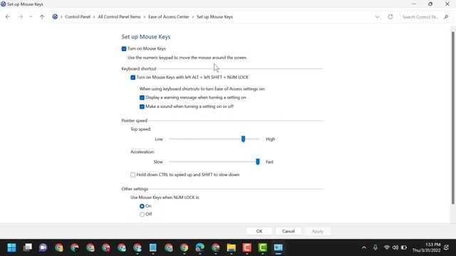 How to Turn on or off mouse keys in windows 10/11 смотреть онлайн