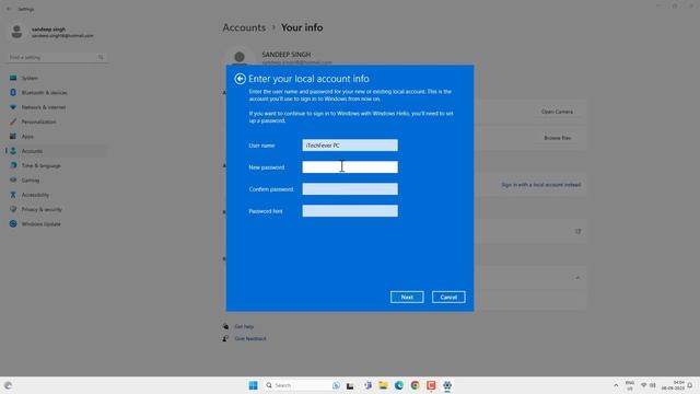 Windows 11: Switch To Local Account from Microsoft Account смотреть онлайн