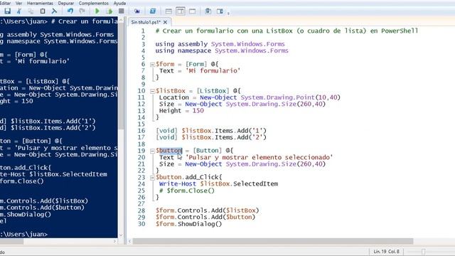 Crear un formulario con una ListBox (o cuadro de lista) en PowerShell смотреть онлайн