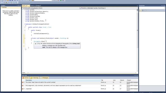 How to make an error form in C# Windows Forms Application смотреть онлайн
