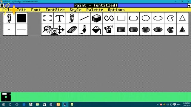Windows 1.0 Running on Oracle VM Virtual Box смотреть онлайн