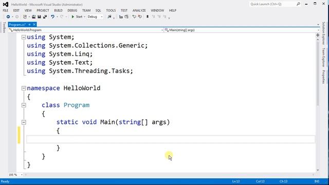 Visual Studio 2012 Hello World смотреть онлайн