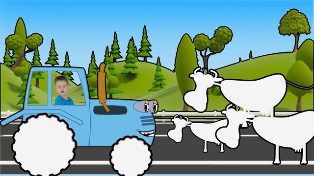 Синий трактор - песенка про цвета. смотреть онлайн