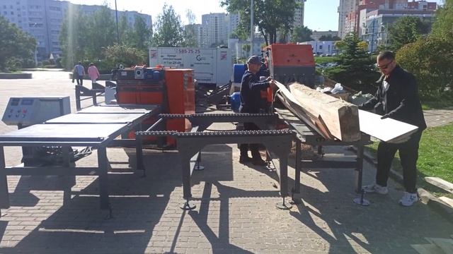 Бревнопильный станок Триумф 16П480 + Многопильный станок 20П-АВТО – Обработка Бревен до 470 мм! смотреть онлайн