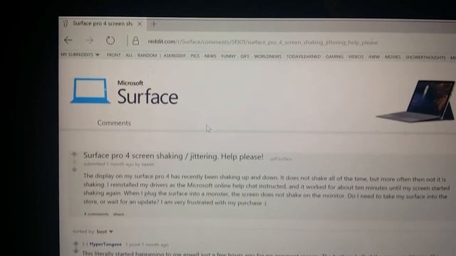 Microsoft Surface Pro 4 screen shake & horizontal lines смотреть онлайн