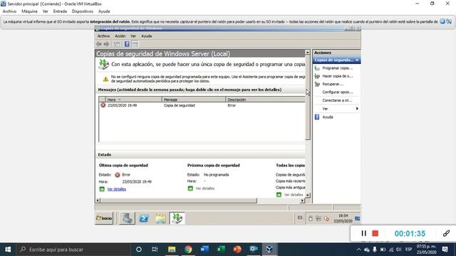 Copia de seguridad de archivos en Windows 2008 server VirtualBox смотреть онлайн