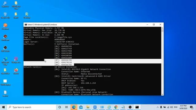 18 Systeminfo Windows Dos Commands tutorial System Admin tutorial commands смотреть онлайн