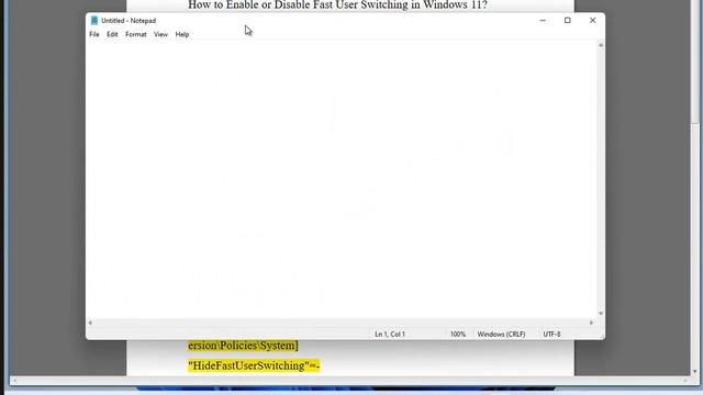 Enable/Disable Fast User Switching in Windows 11 смотреть онлайн