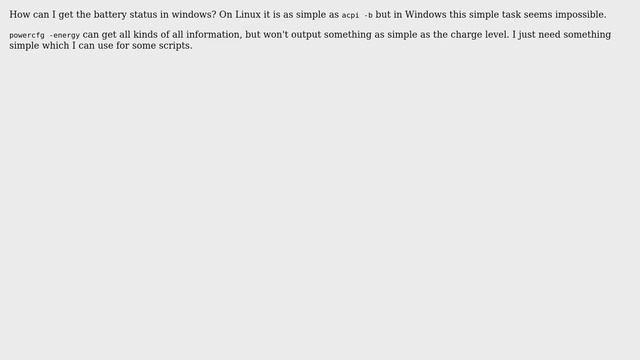 Windows XP/Vista/7 Check Battery Charge from CMD? смотреть онлайн