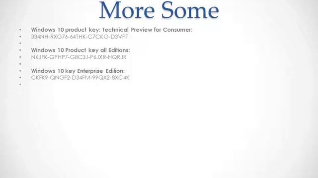 Windows 10 Product Key Serial Keys 2017 смотреть онлайн