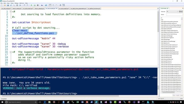 Introduction to PowerShell: Module 4 - Dot-Sourcing смотреть онлайн