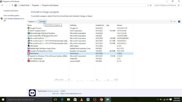 How to uninstall TeamViewer from Windows 10/Laptop смотреть онлайн
