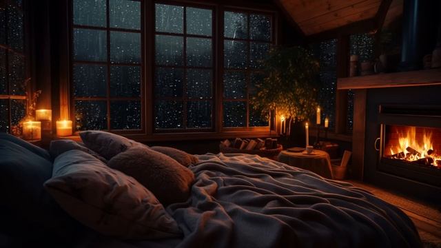 Deep Sleep on Cozy Bed with Heavy Rain Sound outside the Window - Relax, Healing, Meditation, Stud смотреть онлайн