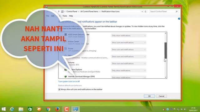 CARA MENAMPILKAN PANAH HIDDEN ICON DI POJOK KANAN TASKBAR WINDOWS смотреть онлайн
