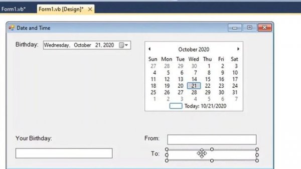 Using DateTimePicker, MonthCalendar and Timer in VB.Net