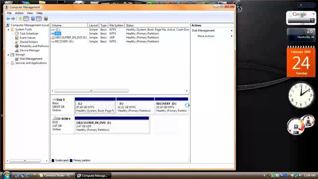Windows vista's built in partition manager!! смотреть онлайн