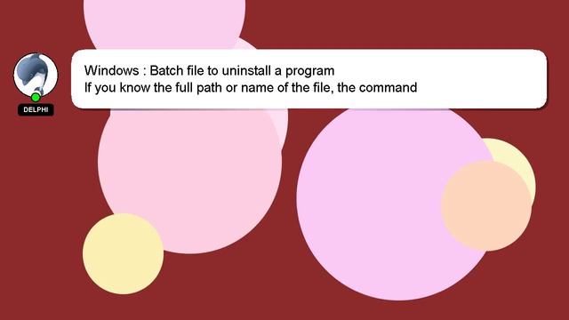 Windows : Batch file to uninstall a program смотреть онлайн