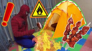 Тома спасает человека паука. Он загорелся!