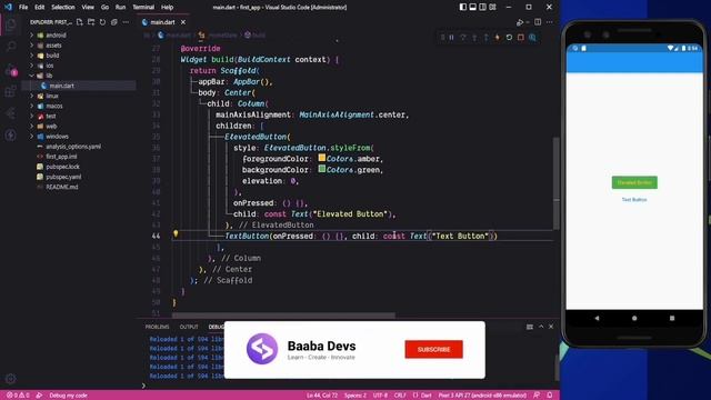 Buttons & Gesture Detector | Flutter 3.7 Bootcamp | Complete Course For Begineers in Hindi 2023 смотреть онлайн