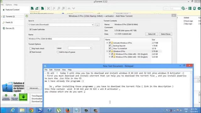Windows 8 pro 32 and 64 bit - Download & install + activation смотреть онлайн