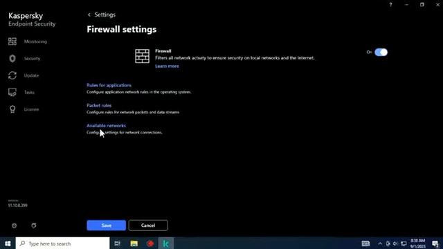 Kaspersky endpoint security firewall settings смотреть онлайн