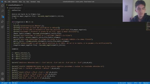 Explicación de Minimización (Dual Simplex) - Octave || Matlab - Visual Studio Code смотреть онлайн