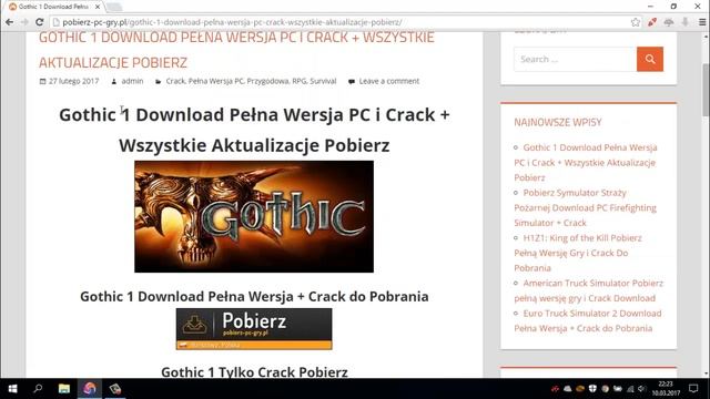Gothic 1 Download Pełna Wersja na PC i Crack + Patch Pobierz смотреть онлайн
