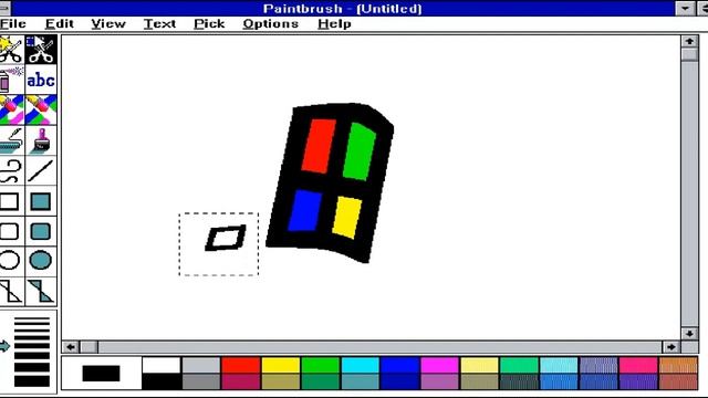 How to draw Old Windows flag logo using MS Paint in Windows 3.1!!! смотреть онлайн