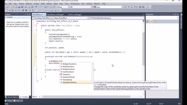 Scrolling Text Effect in C# Visual Studio By Rohit programming zone смотреть онлайн
