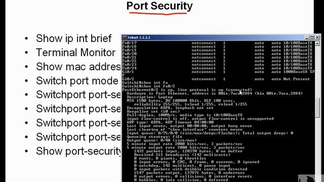 FREE URDU CCNA Lecture 15 Switching configuration telnet, SSH, Enable password, port Security смотреть онлайн