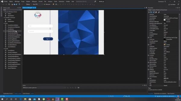 2- Login C# UI Design - Dental Application  Winform App GUNA Framework