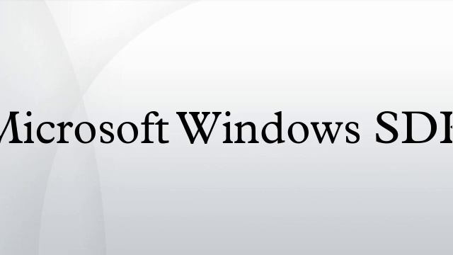 Microsoft Windows SDK