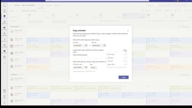 How to copy a schedule for re-use in Shifts in Microsoft Teams смотреть онлайн