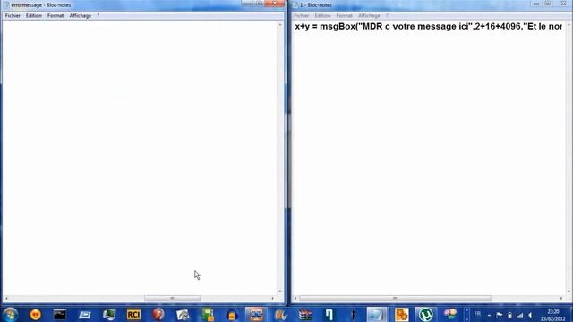 [Tuto] Commant créer un méssage d'érreur qui fait peur sur Windows 7 (.VBS) ? (HD/1080p) смотреть онлайн