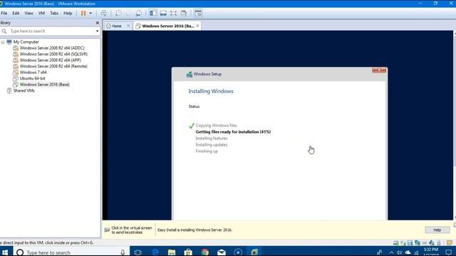 Installing Windows Server 2016 on VMWare Workstation 14 Pro смотреть онлайн