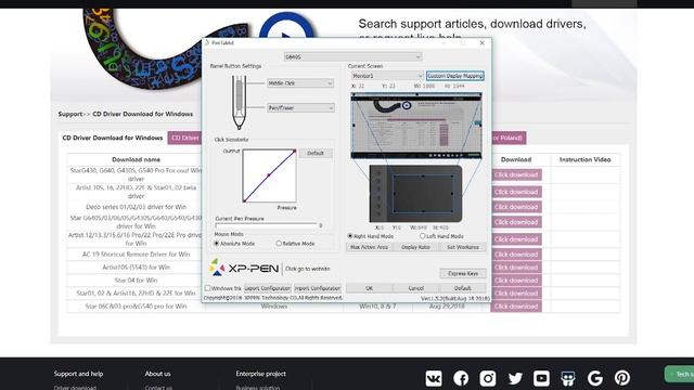Connection&Driver Settings for XP-Pen G640S on Windows смотреть онлайн