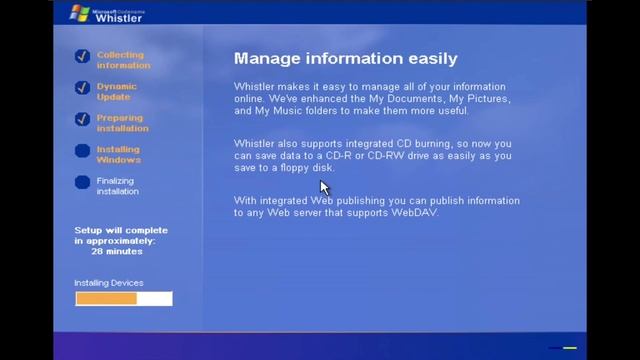 Installing Windows Whistler/Windows XP build 2458 смотреть онлайн