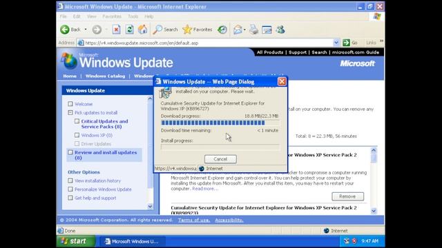 Windows Update v4 on Windows XP SP2 смотреть онлайн