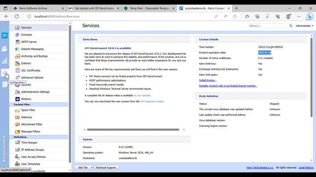 Kerio Connect Install and configure the Mail Server смотреть онлайн