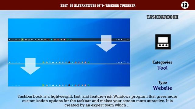 7+ Taskbar Tweaker | Best 25 Alternatives Of 7+ Taskbar Tweaker