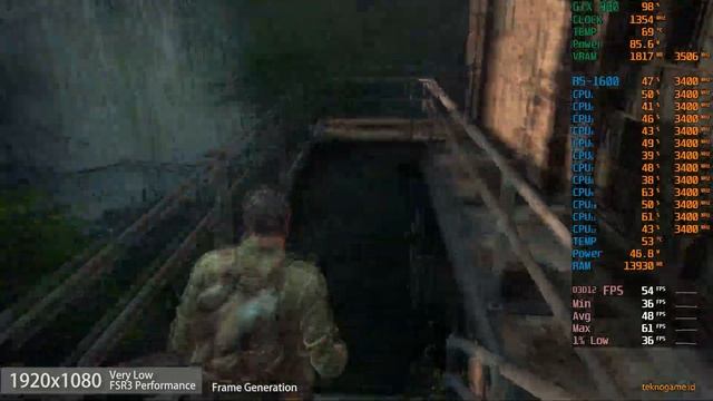 The Last Of Us Part I FSR3 Frame Generation | GTX 960 2GB | Ryzen 5 1600