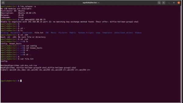 Linux-No Matching key exchange method found