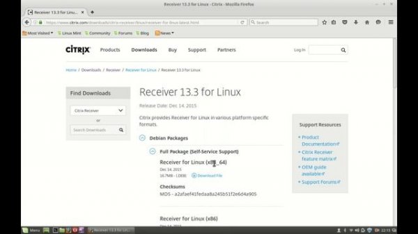 Install Citrix Receiver 13.3 ( ICA client ) in Linux Mint / Ubuntu
