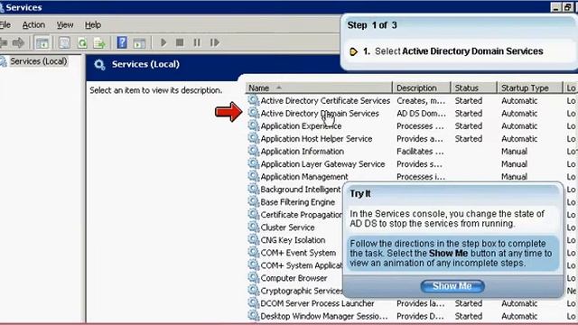 Windows Server 2008 - Stopping ADDS service Simulation vid смотреть онлайн