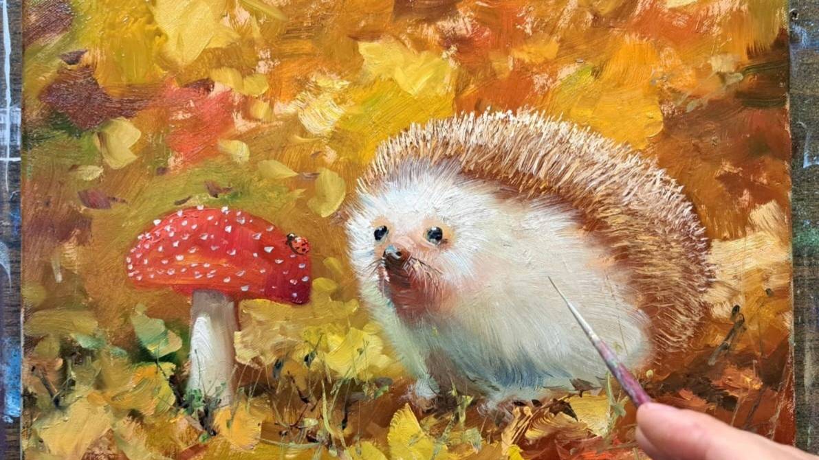 ёжик в осеннем лесу. смотреть онлайн