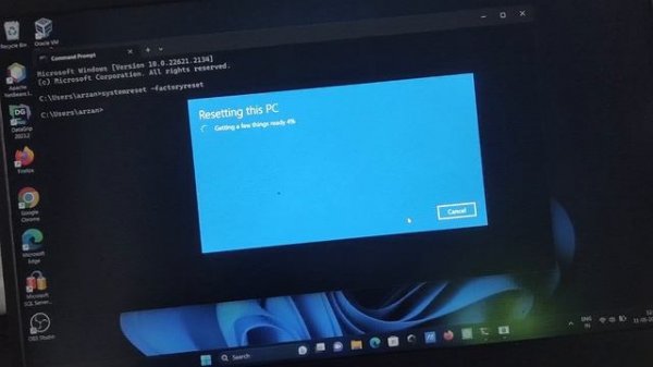 How to Factory Reset Windows 11 using cmd (Command Prompt)