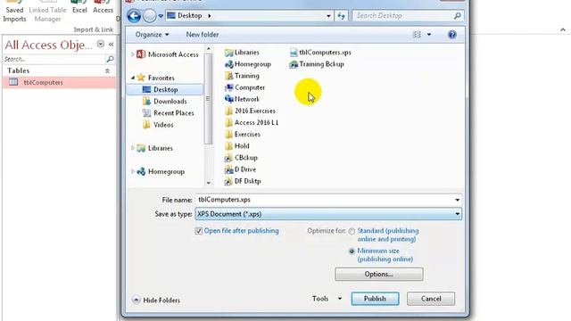 Access 2016: Export Table To XPS Or PDF смотреть онлайн