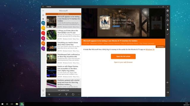 FeedLab - Windows 10 - Customize your categories смотреть онлайн