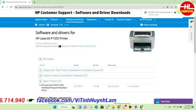 Hướng dẫn cài đặt driver Máy in Hp Laserjet P1505 cho windows 11 | Vi Tính Huỳnh Lâm смотреть онлайн